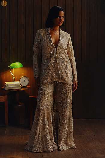 Monarch Collar Hand Embroidered Blazer