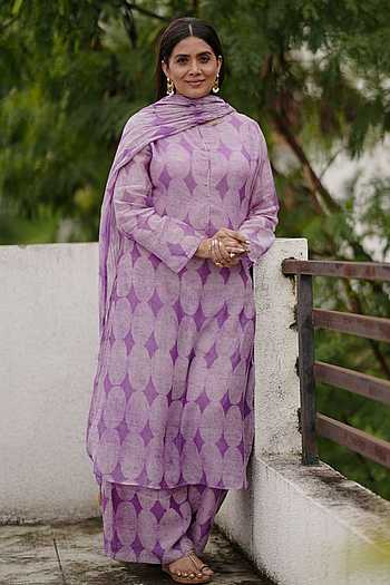 Geometric Print Kurta Set