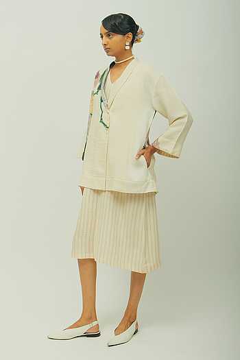 Dalia Dobby Striped Dress