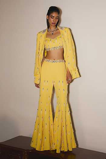 Eloise Sequins & Cutdana Embellished Bustier Sharara Set