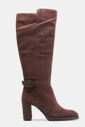 Buy Brown Buckles Narcisa Long Boots With Block Heel And by Oroh