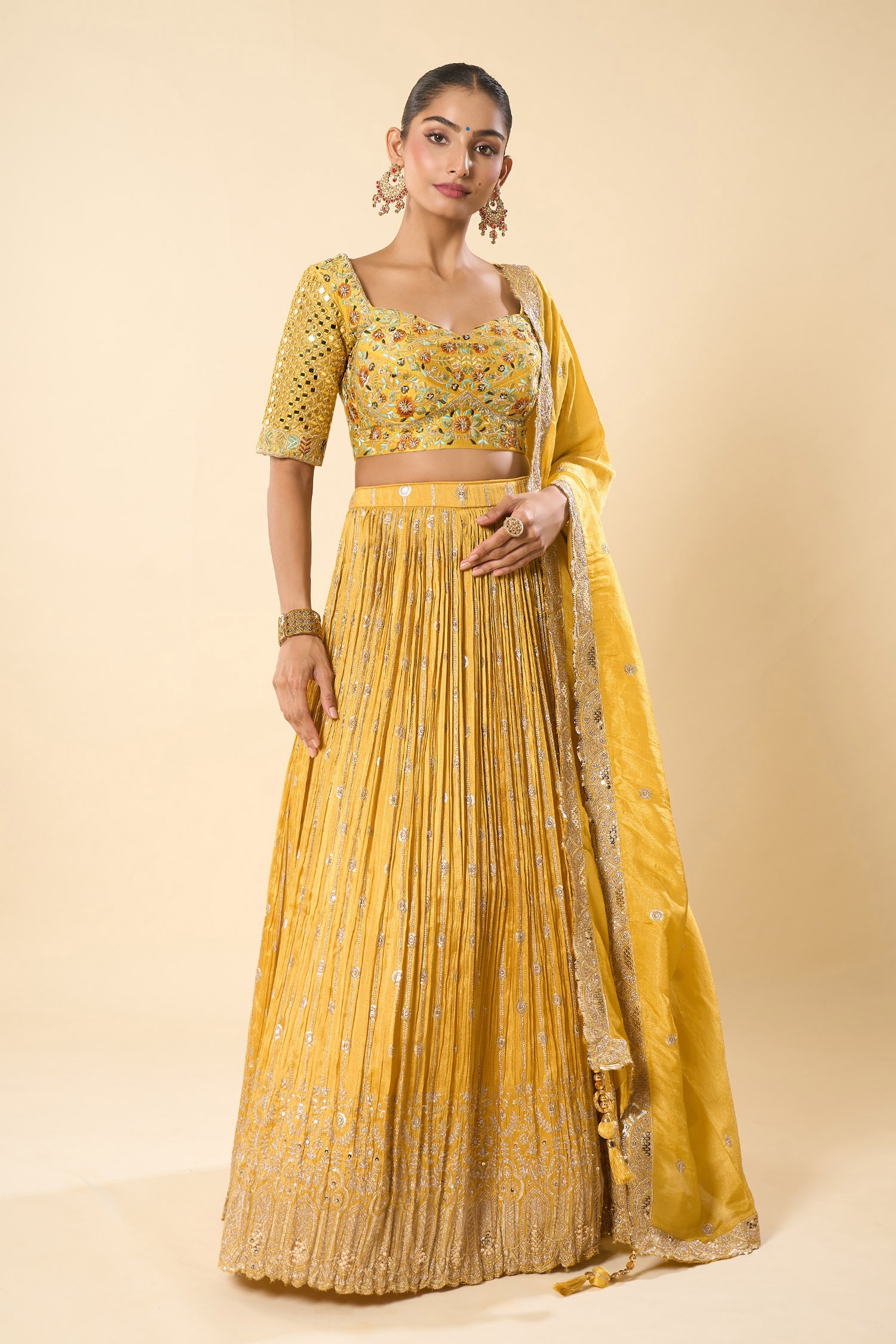 Hand Embroidered Lehenga Set 