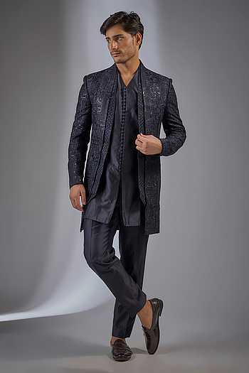 Raas Mahal Embellished Jacket Kurta Set