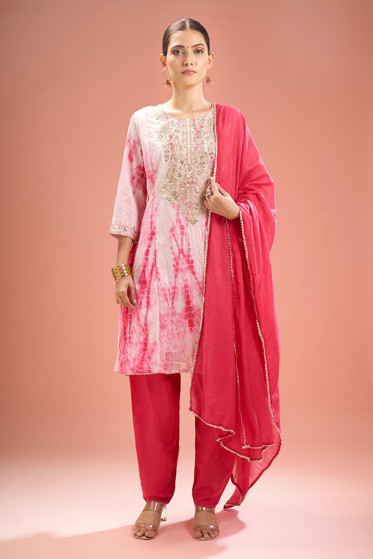 Shibori Pattern Kurta Set 