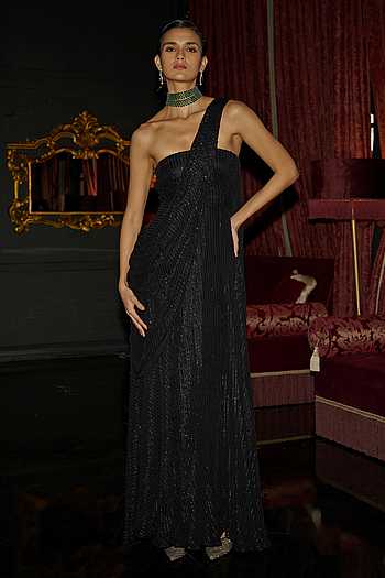 One Shoulder Saree Gown