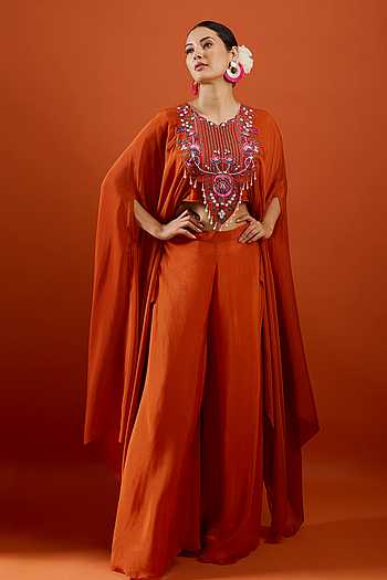 Embroidered Blouse & Palazzo Set 