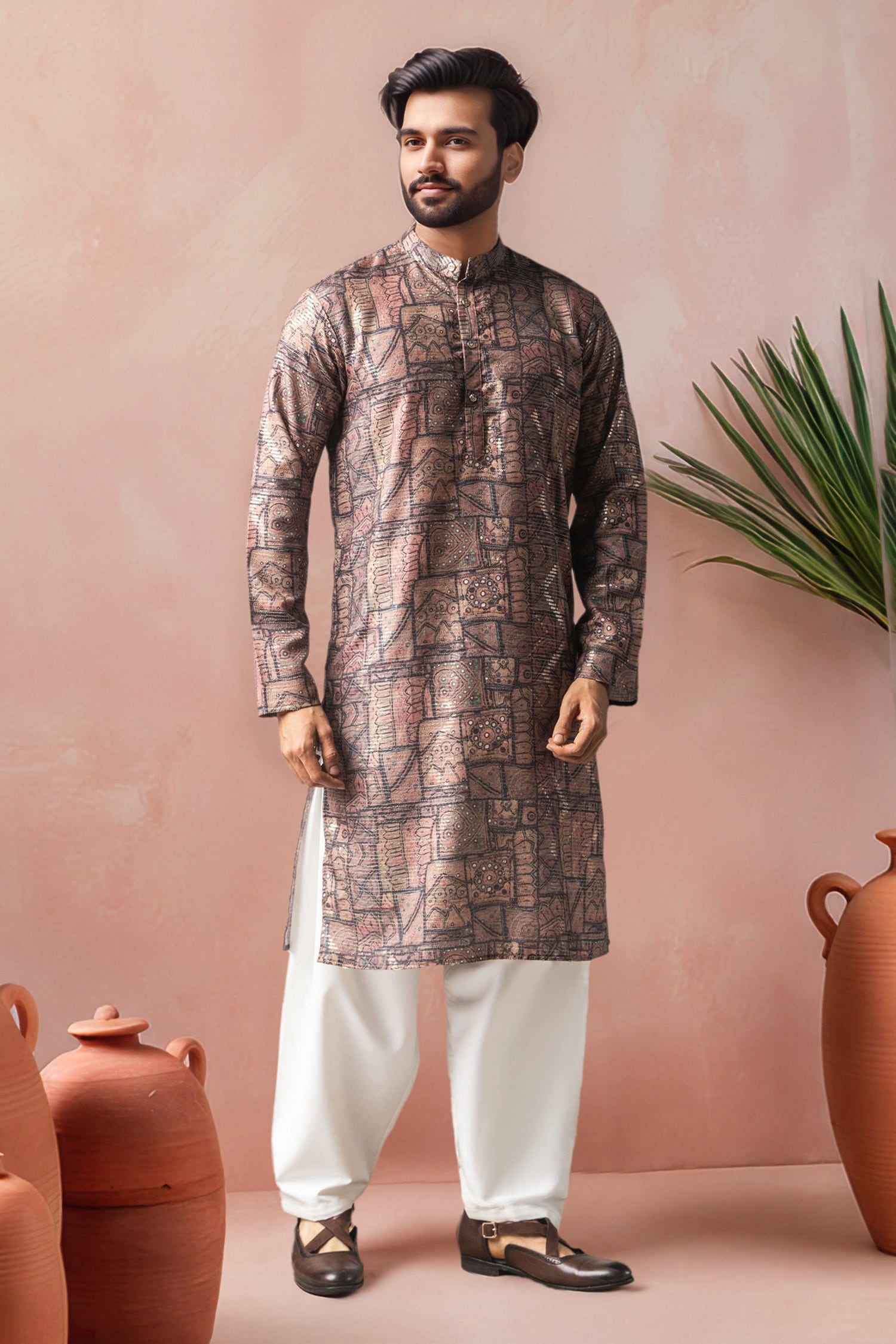 Printed & Embroidered Kurta Salwar Set 