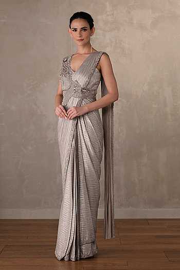 Pleated Draped Gown