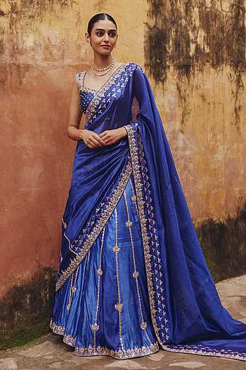 Aavya Embroidered Lehenga Saree With Blouse
