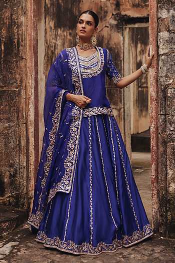 Aavya Embroidered Kurta Lehenga Set