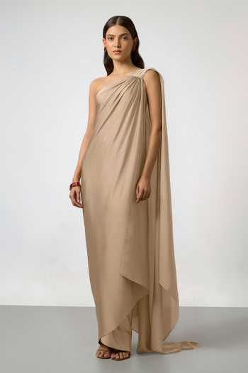 Shop Gold designer Gowns for Women Online | Aza Fashions