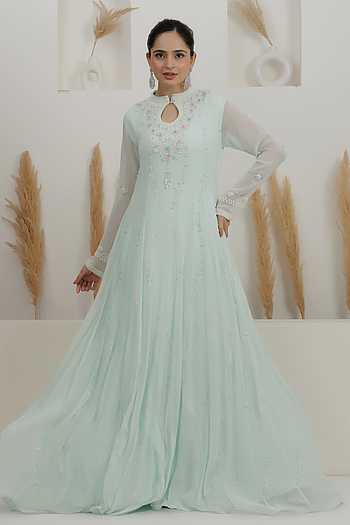 Georgette Embroidered Gown