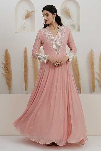 Cutdana & Sequin Embroidered Gown