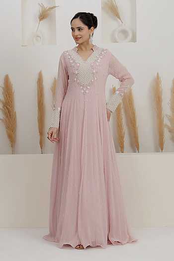 Cutdana & Pearl Embroidered Gown