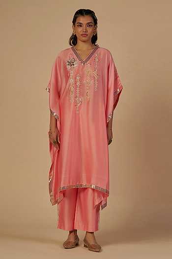 Embroidered Kaftan With Sequin Detail