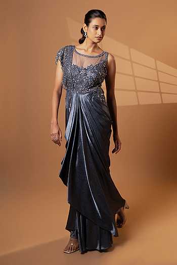 green emerald velvet dress Dark Grey Formal Dress One Shoulder Long Satin Wedding Guest Dress with Slit