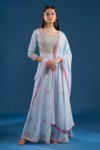 princess polly baby blue dress Buy Latest Blue Anarkali Suit main image 1