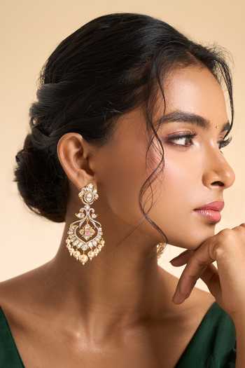Embellished Stone Dangling Earrings 