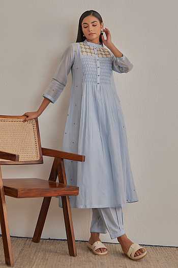 Elora Applique Embroidered Kurta & Pant Set