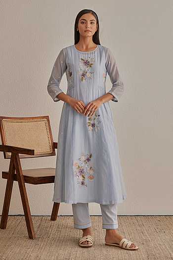 Eden Chanderi Embroidered Kurta & Pant Set