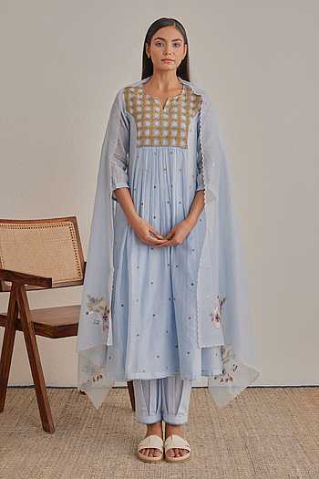 Jade Hand Embroidered Kurta Set