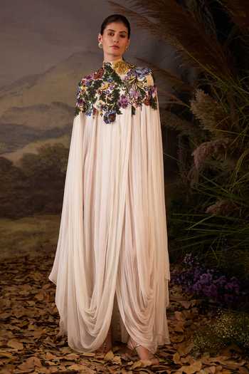Shop White designer Chiffon Kaftans for Women Online | Aza Fashions