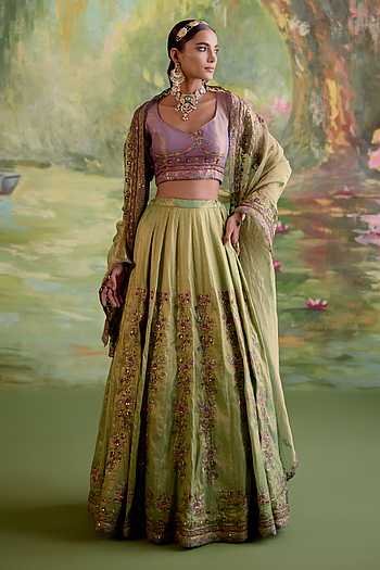 Jor Baagh Embroidered Chanderi Lehenga Set