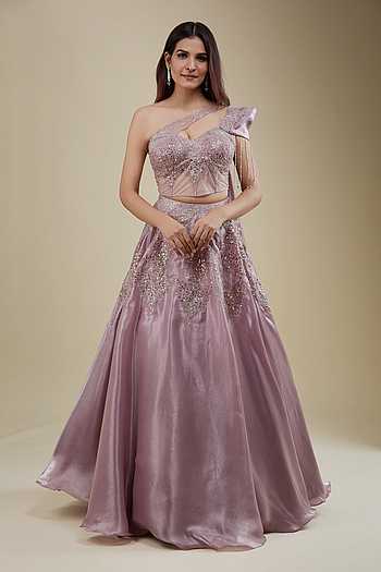 Embroidered Blouse & Lehenga Set 