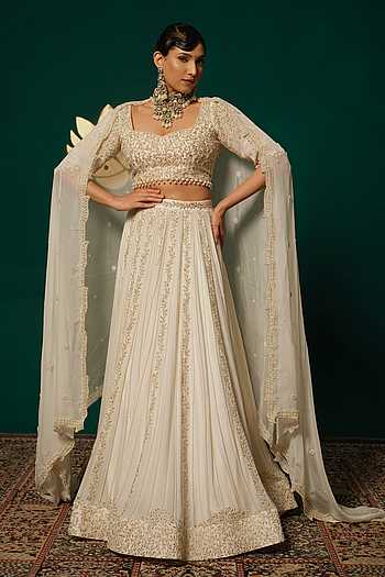 Moti and Zardozi Chinnon & Tissue Lehenga Set