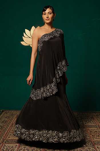 Embroidered Cape Top & Lehenga Set