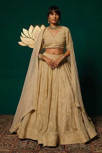Cutdana Sequence Tissue Lehenga & Blouse Set