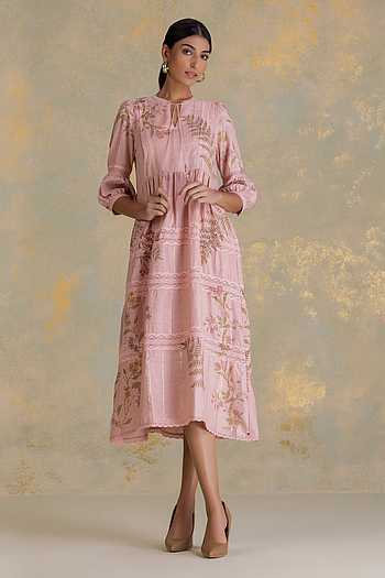 pink lace dress india The Ruby Dress in Begonia Pink Lace 10 / Begonia Pink Lace