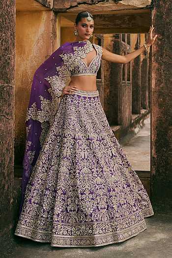Mehar Flower Embroidered Organza Lehenga Set