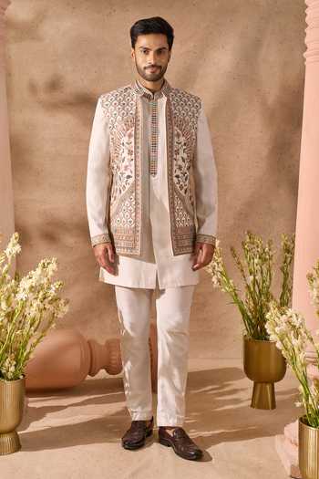 Embroidered Nehru Jacket & Kurta Set 