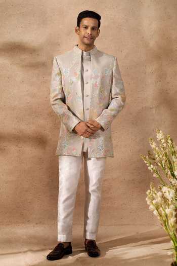 Floral Pattern Sherwani Set 