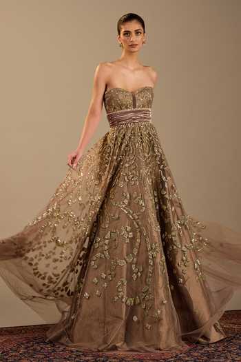 Shop Gold designer Velvet Gowns for Women Online | Aza Fashions Shop Gold designer Velvet Gowns for Women Online | Aza Fashions