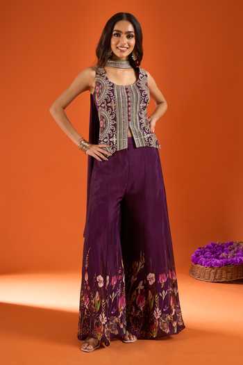 Embroidered Top Sharara Set 