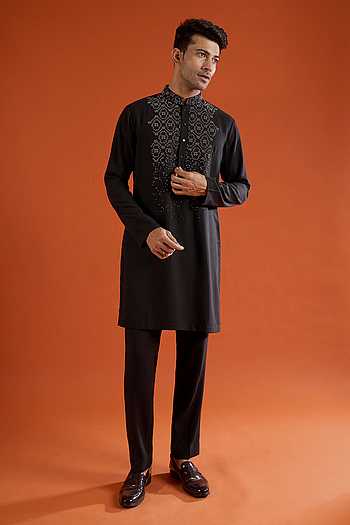 Abstract Pattern Straight Kurta & Pant Set