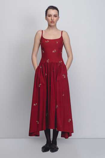 Shop Red designer Linen Dresses for Women Online | Aza Fashions
