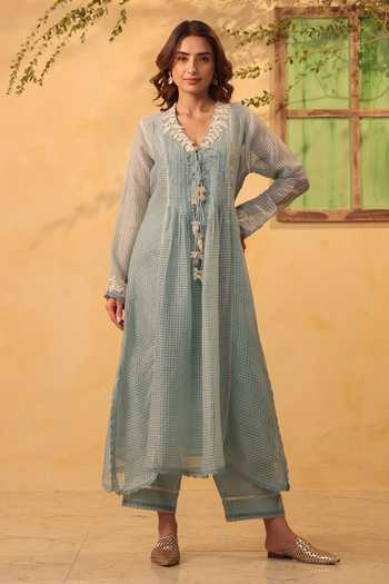 navy and light blue dress Baby Blue Joggers | Yoga Dress Pants main image 0