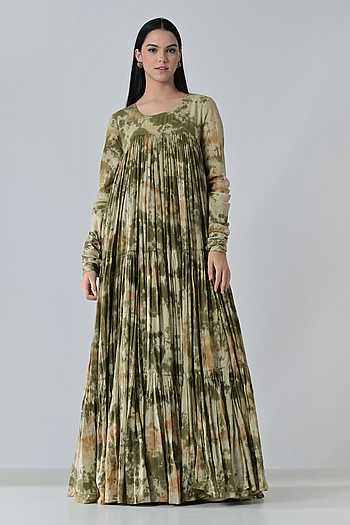 Meadow Pleated Print Dress