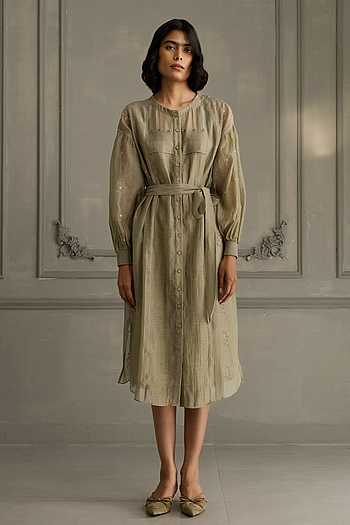 Hand Embroidered Dress & Belt Set