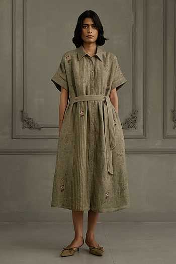 Hand Block Print Linen Dress