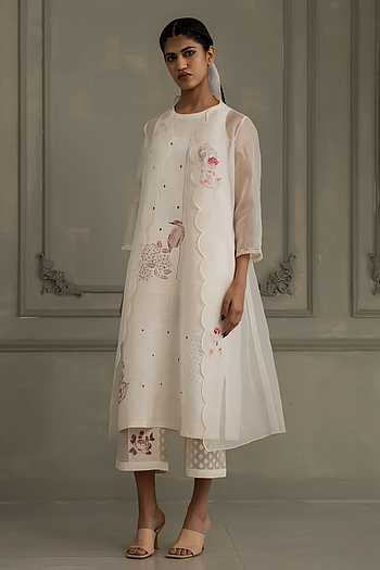 Hand Block Print Jacket Kurta Set