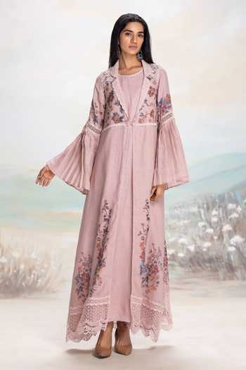Shop Pink designer Lace Dresses for Women Online | Aza Fashions