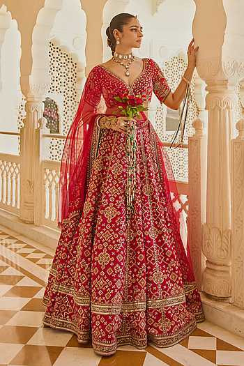 Buy Royal Red Bridal Lehengas for Women at Aza Fashions online