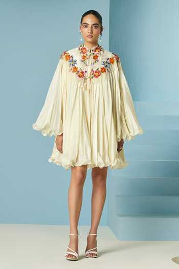 Shop Cream designer Cotton Dresses for Women Online | Aza Fashions