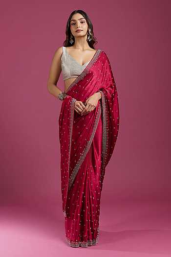Embellished Saree & Running Blouse Set 