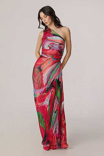 cocktail ethnic dress for women Pink Printed Dress | Harmony Hues Collection