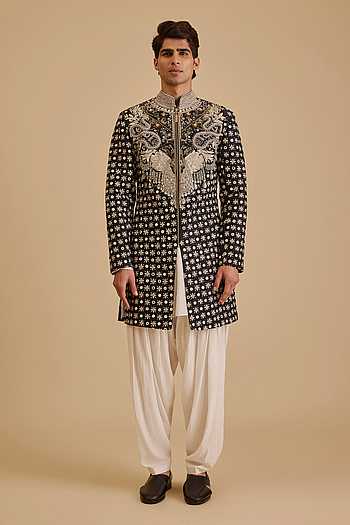 Miraas Embroidered Sherwani & Draped Pant Set